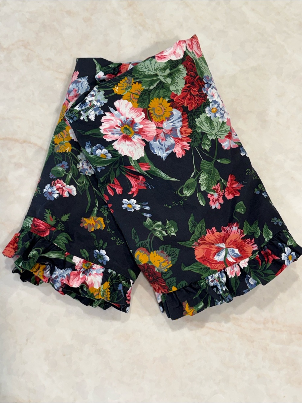 Ralph Lauren Black Floral Ruffle-Trim Pillow Case Pair